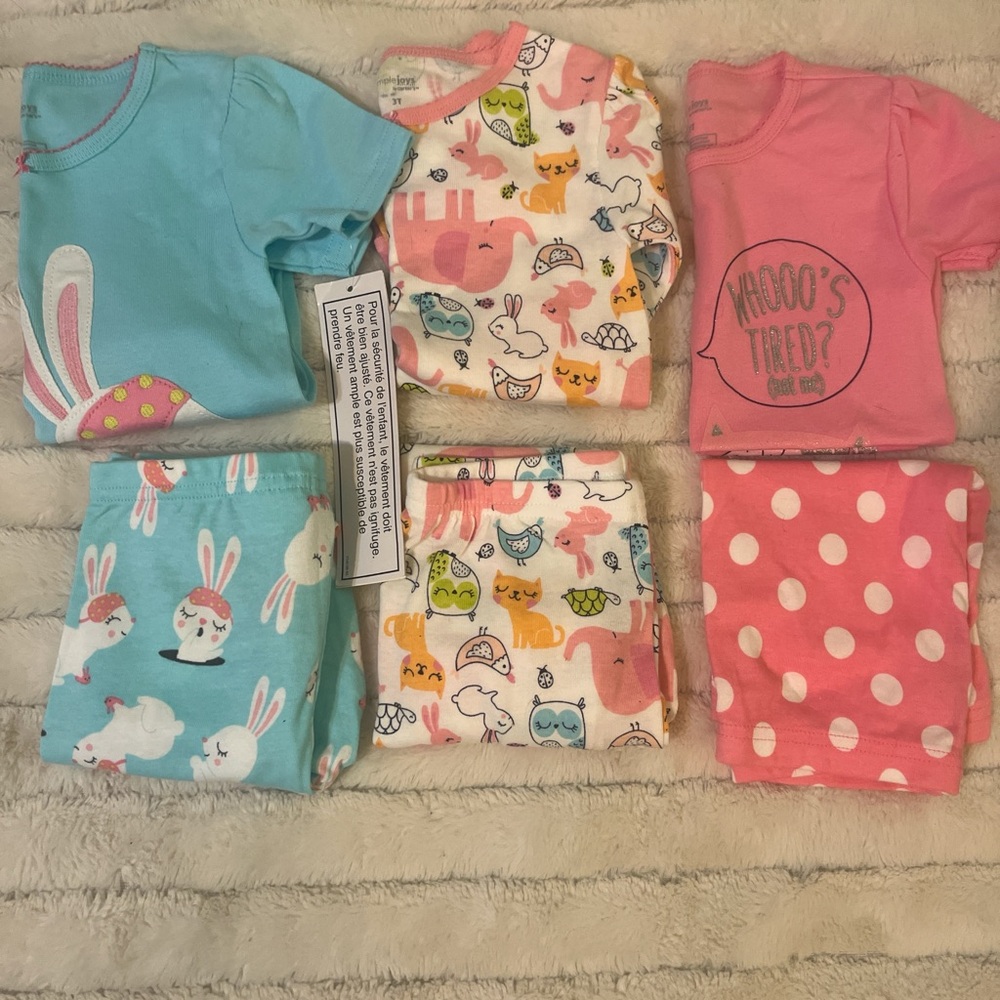 Girls 3t pajamas set of 3 brand new with tags